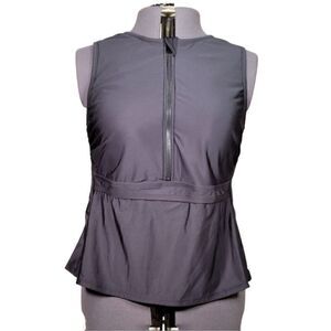 All in Motion Women's Sleeveless Zipper Front Rash Guard Sz 24W